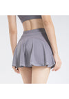 Gray Mini Ruffled Flounce Lined Circle Tennis Skirt