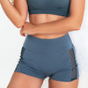 Front view of Mesh Stitching High Waisted Shorts