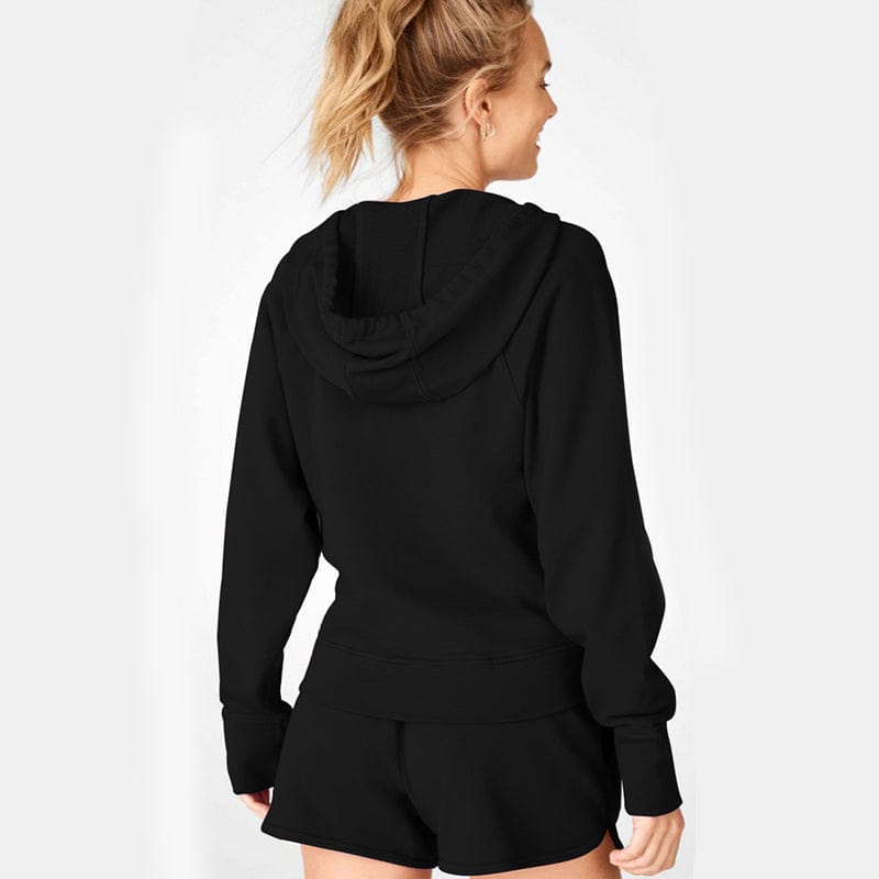 Back view of Knot Twist Front Cropped Hoodie