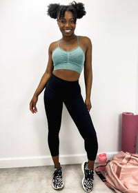 Front view of Mid-Rise Elevated Seaming Leggings 