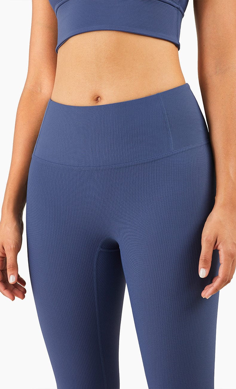 Front view of Ribbed Mid Waist Leggings