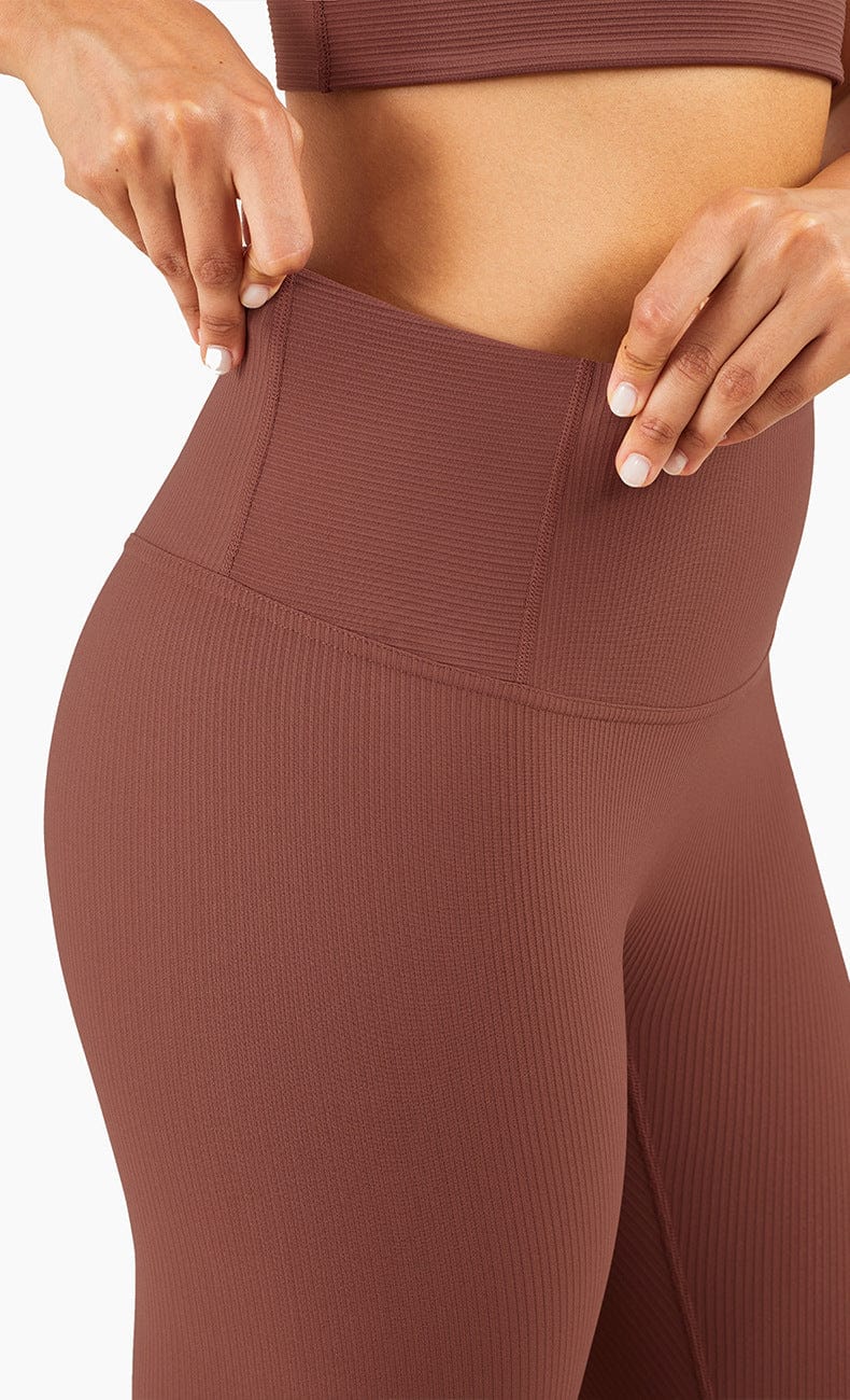 Ribbed Mid Waist Leggings by Anna-Kaci