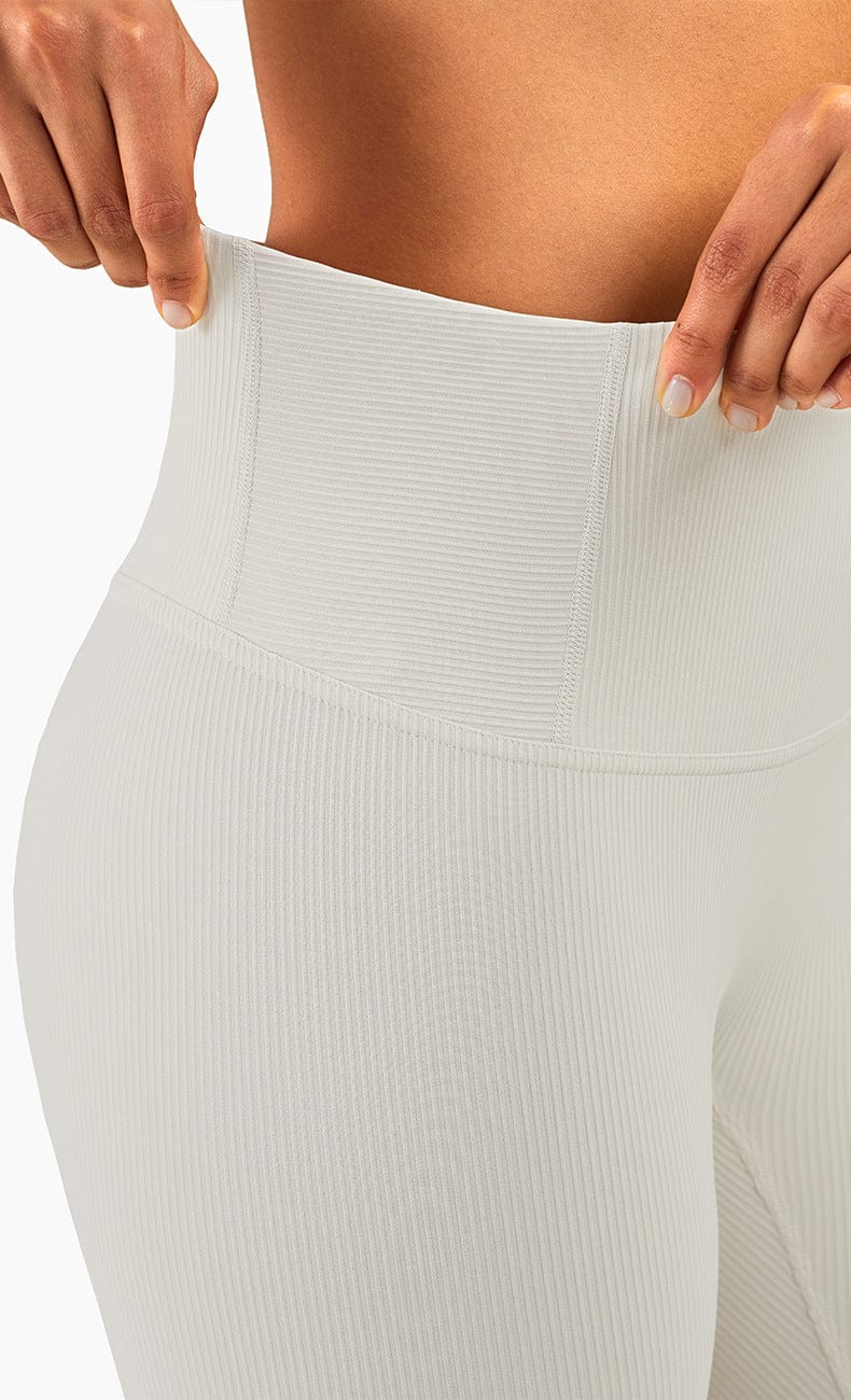 Ribbed Mid Waist Leggings by Anna-Kaci