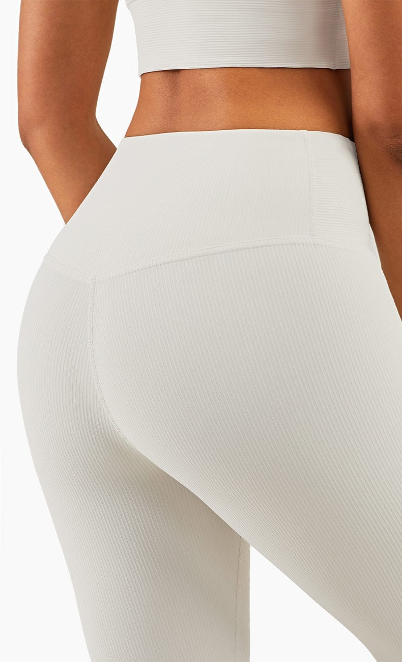 Ribbed Mid Waist Leggings by Anna-Kaci