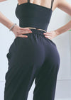 close up picture High Rise Contouring Seam Drawstring Ruched Joggers