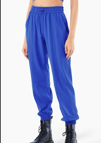 High Rise Contouring Seam Drawstring Ruched Joggers