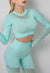 Mesh Stitching Long Sleeve Sports Top & Leggings Two-Piece Fitness Set for yoga