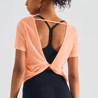 Orange Twist Open Back Loose Fitted Shirt