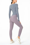 Athletic Yoga Long Sleeves Tops-gray