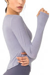 Athletic Yoga Long Sleeves Tops-light purple