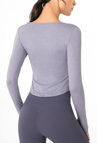 Athletic Yoga Long Sleeves Tops-light purple