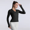 Buttery Soft Seamless Long Sleeve Active Top-black