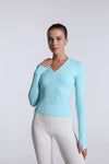 Buttery Soft Seamless Long Sleeve Active Top-teal