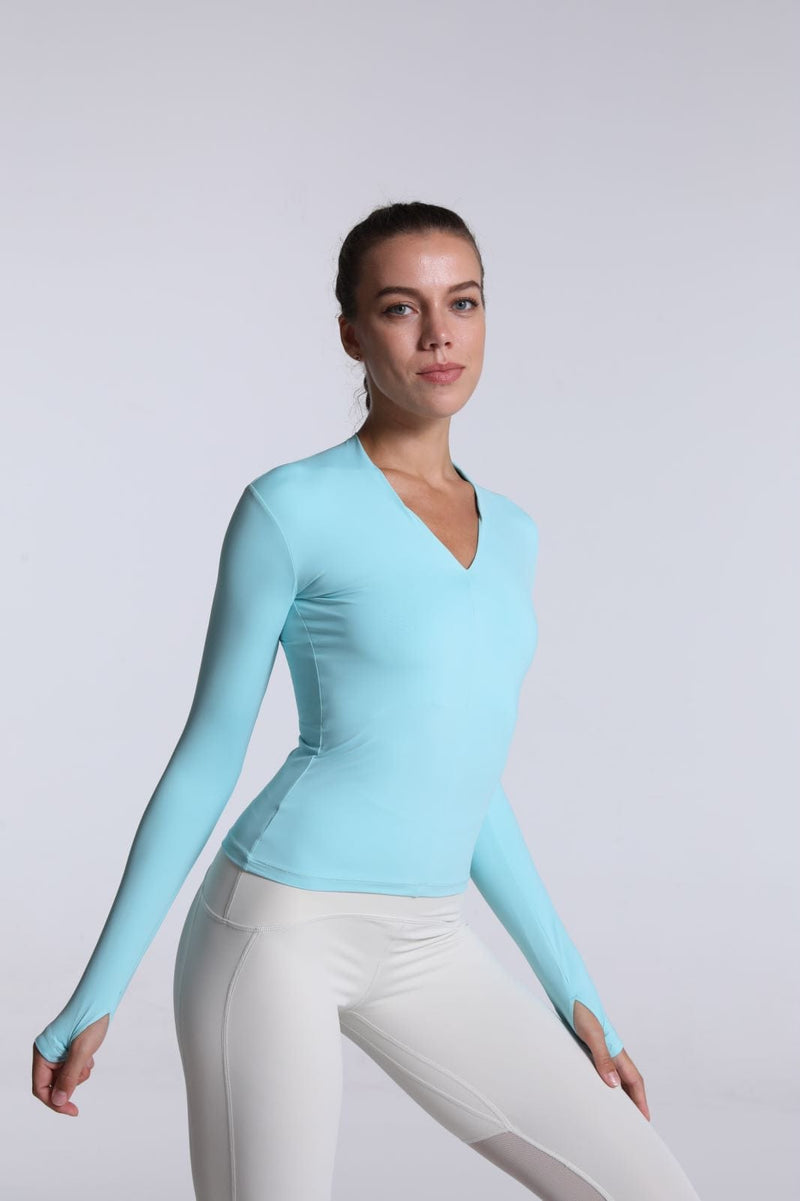 Buttery Soft Seamless Long Sleeve Active Top-teal