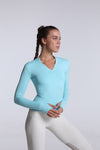 Buttery Soft Seamless Long Sleeve Active Top-teal