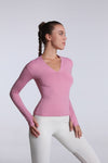 Buttery Soft Seamless Long Sleeve Active Top-pink