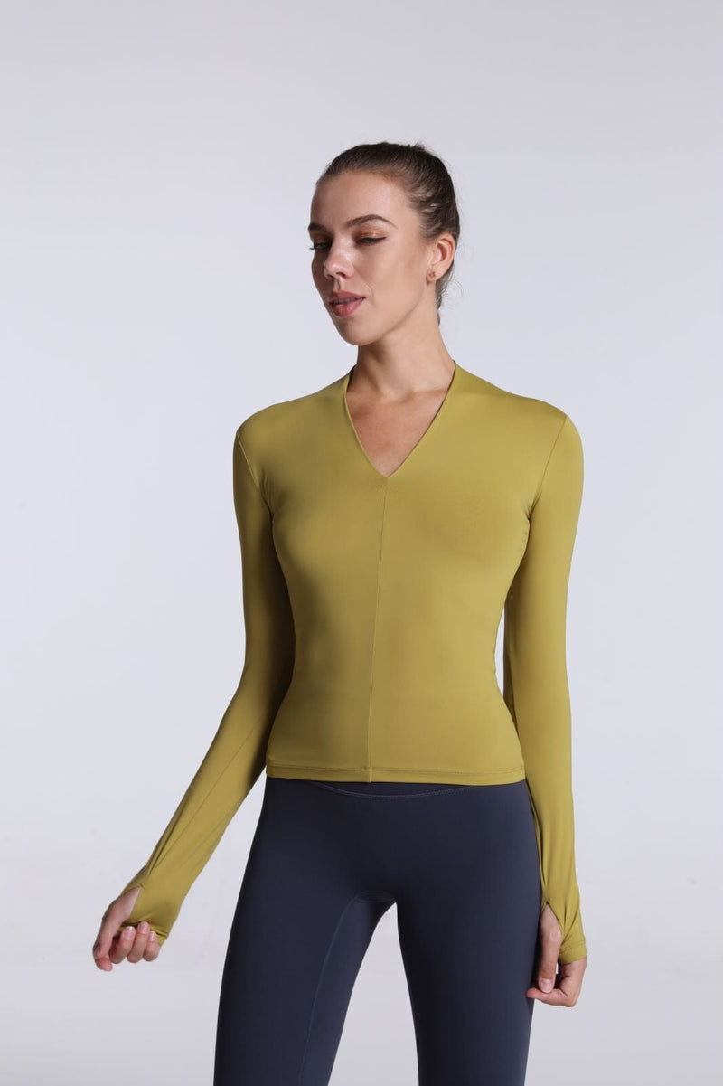 Buttery Soft Seamless Long Sleeve Active Top-green