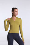 Buttery Soft Seamless Long Sleeve Active Top-green