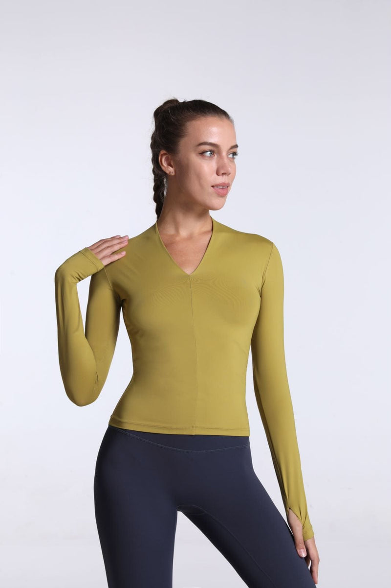 Buttery Soft Seamless Long Sleeve Active Top-green