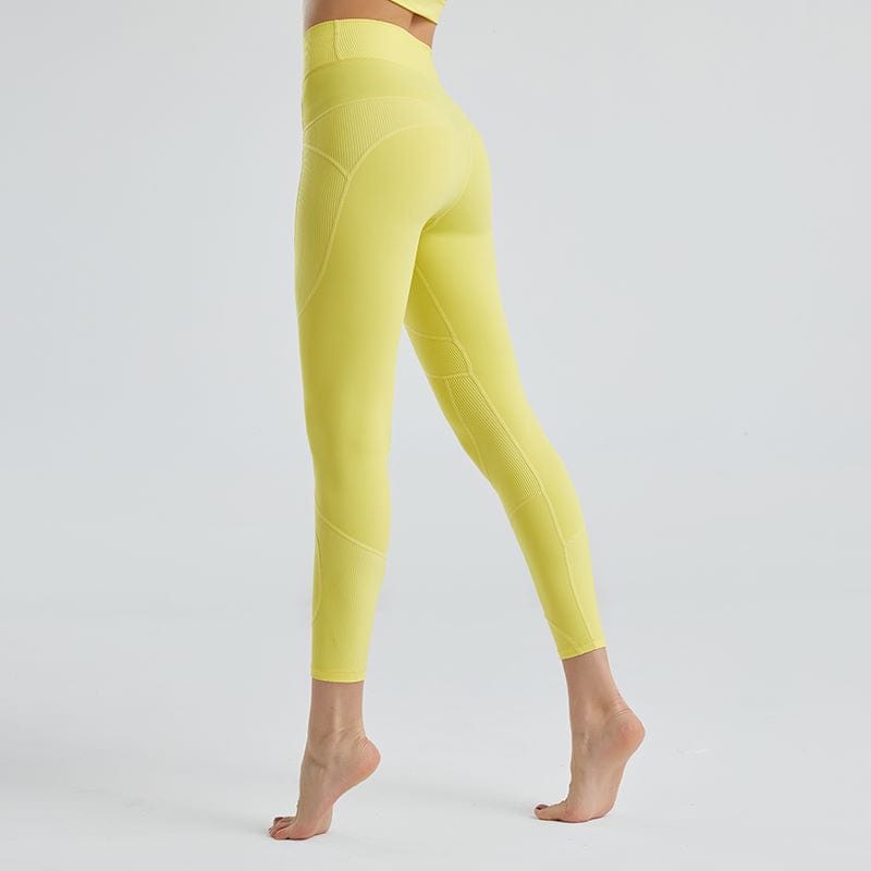 Yellow bird Irregular Patterned High Rise Leggings 