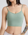 Green Open Back Spaghetti Straps Tank Top