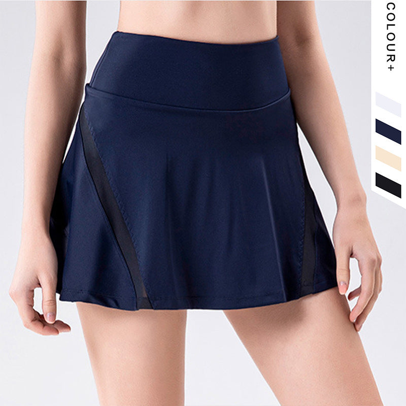 Blue Mesh Paneling Active Skort 