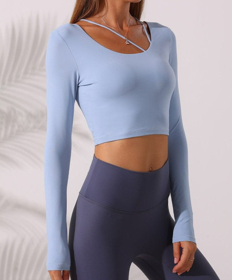 Asymmetrical Straps Long Sleep Active Top 