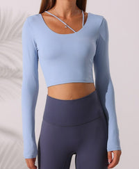 Asymmetrical Straps Long Sleep Active Top 