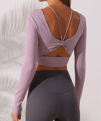 Asymmetrical Straps Long Sleep Active Top 