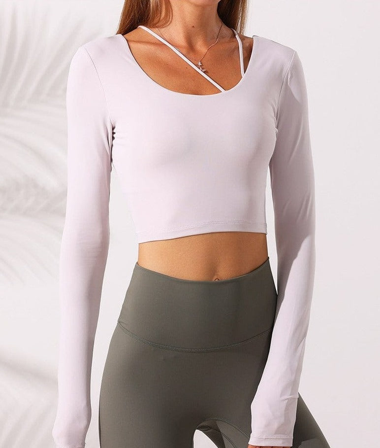 Asymmetrical Straps Long Sleep Active Top 