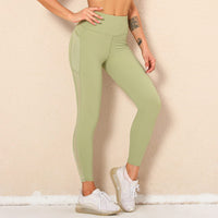 Trendy Mid Rise Mesh Paneling Leggings