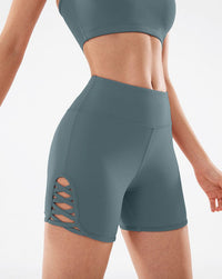 Green active shorts for ladies