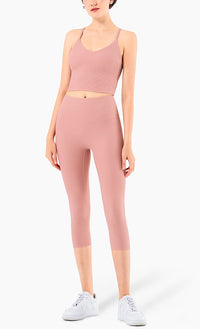 High Rise Cropped Leggings w/ Seamings for teens