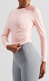 cool Stretchy Ruched Long Sleeve Active Shirt