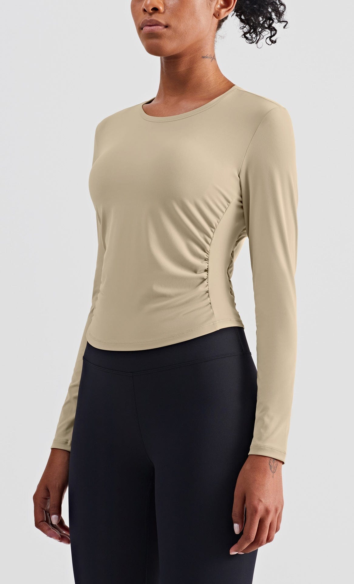 Stretchy Ruched Long Sleeve Active Shirt by Anna-Kaci