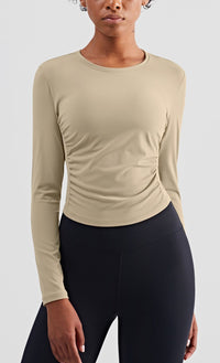 Stretchy Ruched Long Sleeve Active Shirt by Anna-Kaci