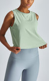 High Neck Cropped Boxy Lightweight Tank  for spring wear