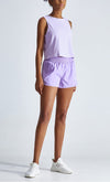 purple High Neck Cropped Boxy Lightweight Tank 