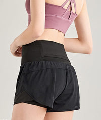 Breathable Lined Active Shorts-black