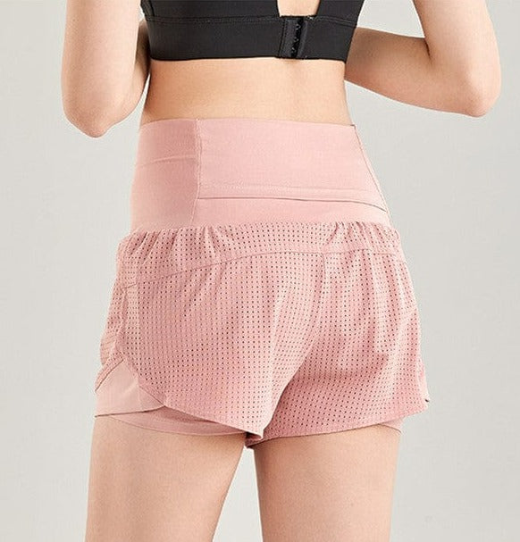 Breathable Lined Active Shorts-pink