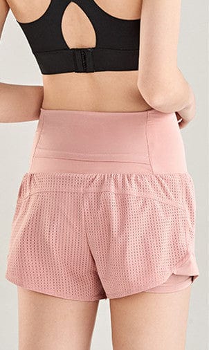 Breathable Lined Active Shorts-pink