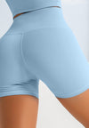 Biker High Rise Sculpting Tight Shorts-light blue