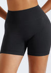 Biker High Rise Workout Shorts-black