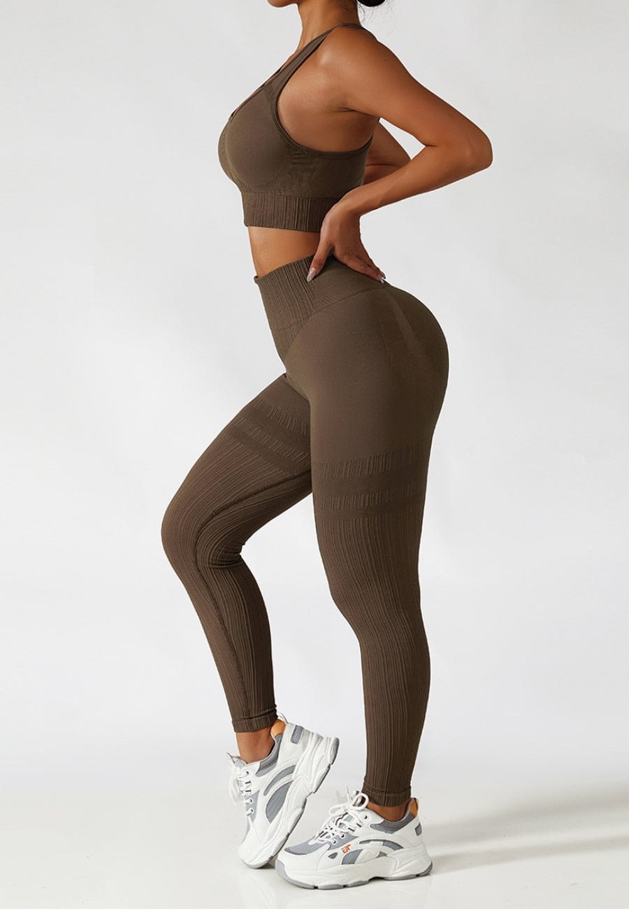 Cute Racerback Sports Bra &amp; Sculpting High Waist Leggings Se