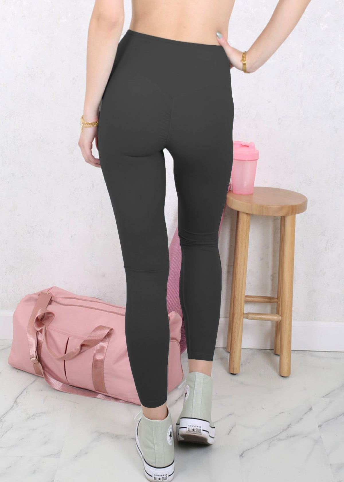 High Waist Solid Sports Leggings for the gym