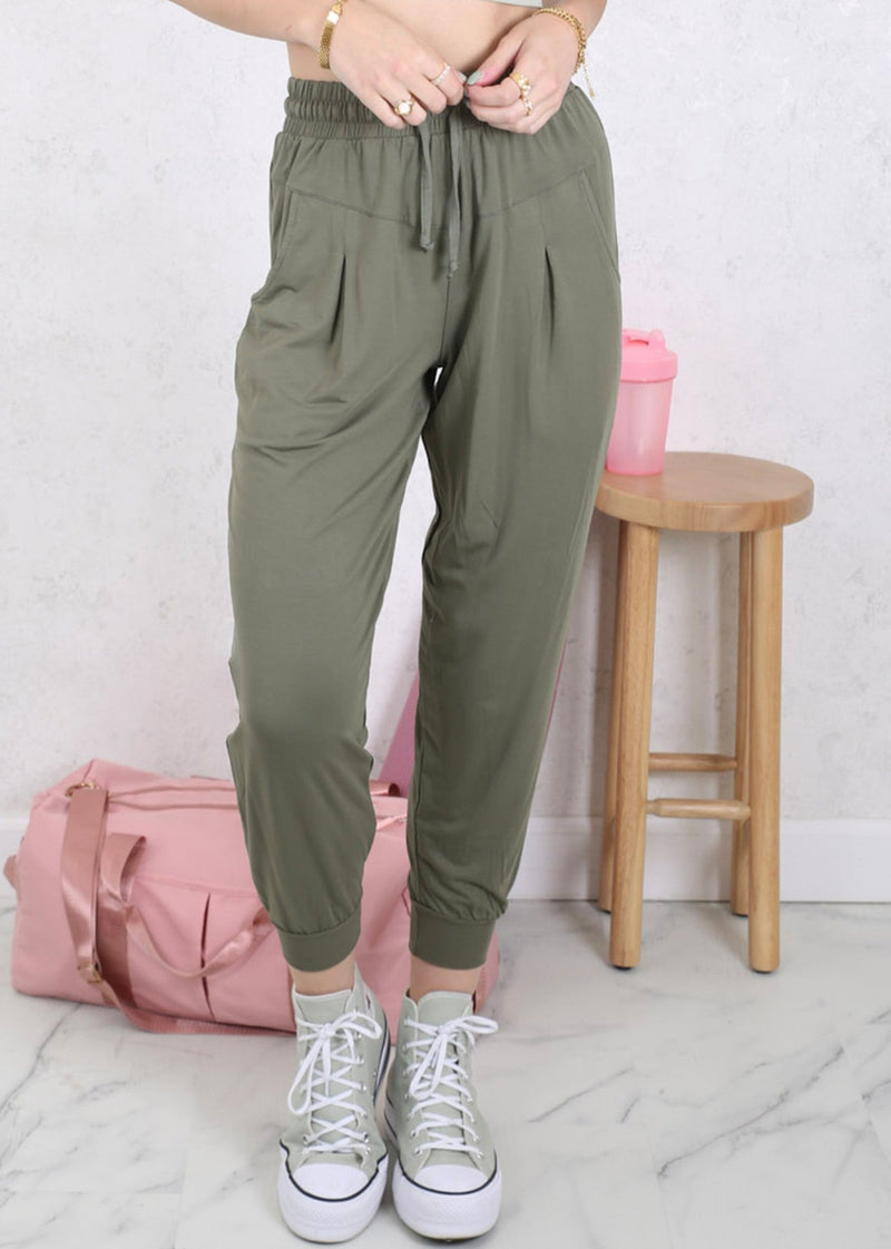 Popular Drawstring Waist Pleated Detail Jogger