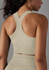 View of the back of Textured Racerback Sports Bra 