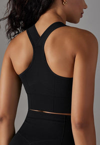 Cute Textured Racerback Sports Bra 