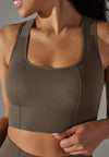 Textured Racerback Sports Bra by Anna-Kaci