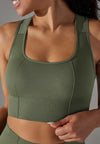 Textured Racerback Sports Bra by Anna-Kaci